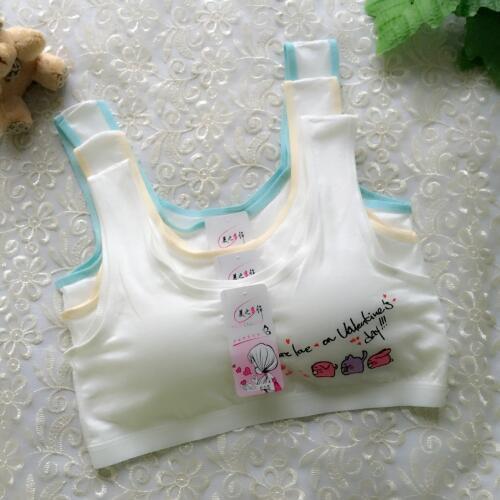 5pcs Girls cartoon printed underwear without steel ring sports vest training bras for girls 8 to 16 years old girls