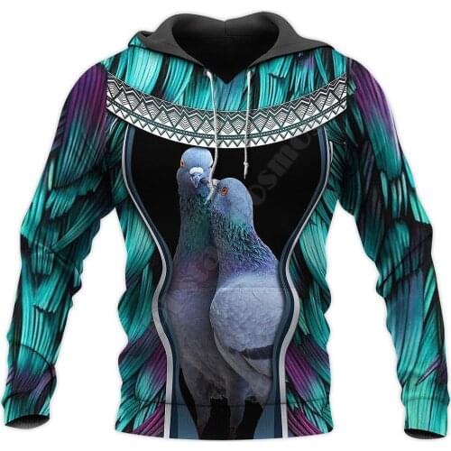 PLstar Cosmos 3D Printed Hoodies Beautiful Pigeon Harajuku Streewear Funny Men Women Zip Hoodies/Sweatshirt/Jacket 05