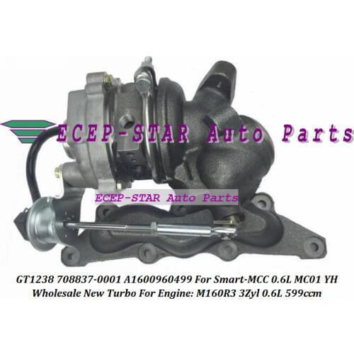 GT1238 708837-0001 708837 1600960499 A1600960499 Turbo Turbolader For Smart-MCC For Smart 0.6L MC01 YH M160R3 3Zyl turbocharger
