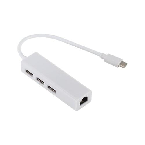 USB-C to LAN RJ45 Ethernet Network Cable Adapter 3 USB 2.0 Port Hub Bilgisayar Multi Usb Hub Ugreen Type C Computer