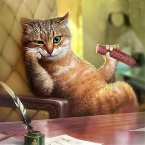 Animal Cat Pre-Printed 11CT Cross Stitch Patterns Embroidery DMC Threads Handmade Hobby Handicraft Craft Different Counted