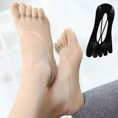 Women Orthopedic Compression Socks Fashion Ultra Low Cut Liner Slippers Invisibility For Women Five Toe Socks 2021 New