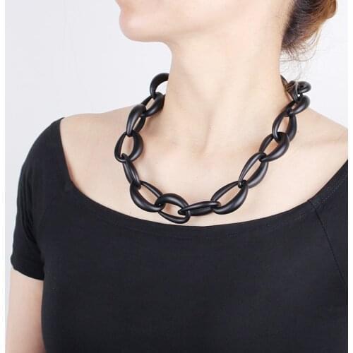 YD&YDBZ Punk Large Chunky Chain Choker Necklaces For Women Hip Hop Black Metal Link Chains Long Necklace 2021 Costume Jewelry
