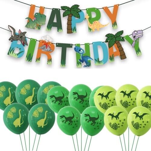 10pc/12inch Dino Balloons Dinosaur Jungle Wild Animal Party ROAR Latex Balloons Kids Birthday Party Gifts Decor Air Ballon