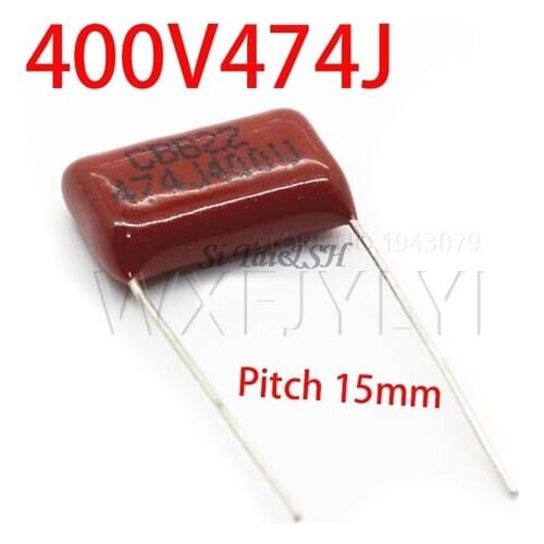 10PCS 400V474J 0.47UF Pitch 15mm 470NF 400V 474J 474J400V CBB Polypropylene Film Capacitor