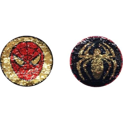 10pcs/lot Large Sew Reversible Sequin Embroidery Patch Spider Clothing Decoration Sewing Accessories Craft Diy Applique