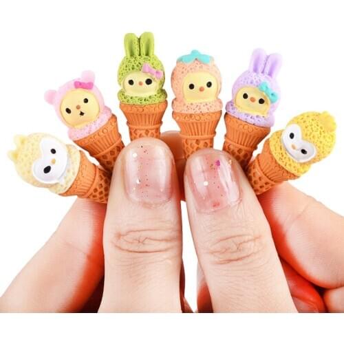 10Pcs Cartoon ice cream Cabochons Kawaii DIY Scrapbook Embellishments Phone Shell Decor Kids Hair Accessories Ornament Materials