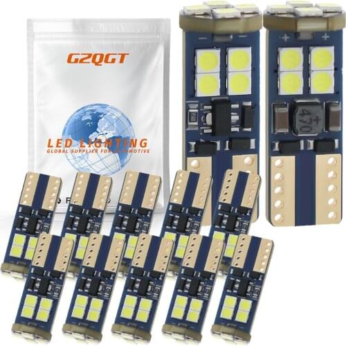 10pcs High quality T10 CANBUS 12SMD 3030 LED White Car Side Tail Light Bulb t10 canbus Error Free w5w 194 168 led Car styling