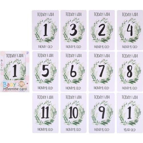 12 Sheet Milestone Photo Sharing Cards Gift Set Baby Age Cards - Baby Milestone Cards, Baby Photo Cards - Newborn Photo