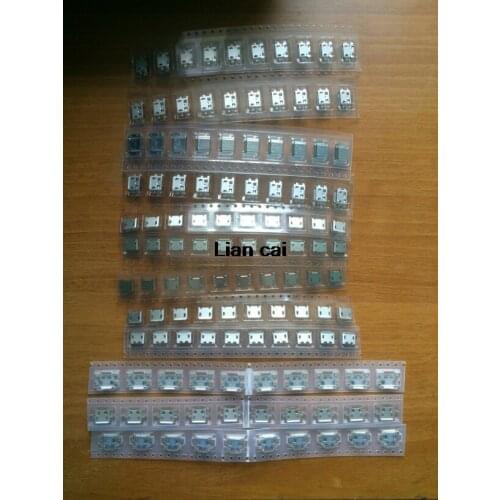 120pcs 10pcs each for 12 kind Micro USB 5Pin jack tail socket micro usb Connector port sockect for samsung Lenovo Huawei ZTE HTC