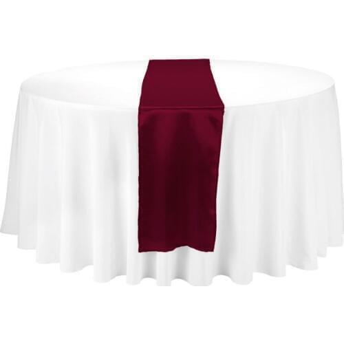 15Pcs Burgundy 12" x 108" Elegant Satin Table Runners Table Cloth for Wedding Party Banquet Decoration Free Shipping