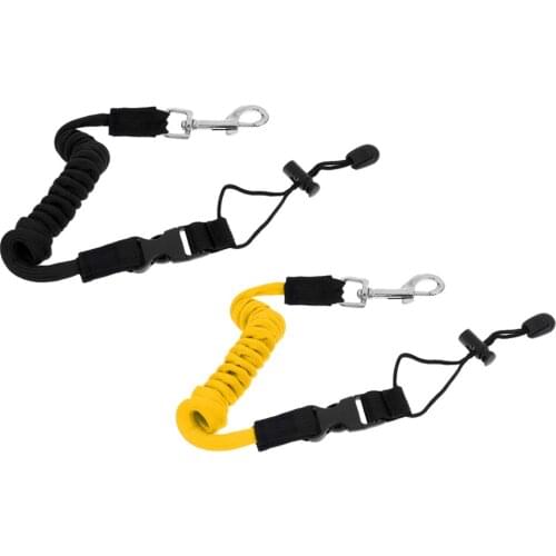MagiDeal 2Pcs Heavy Duty Elastic Kayak Paddle Leash Fishing Rod Lanyard Tether Bungee Rope & Strong Bolt Snap Clip Accessories