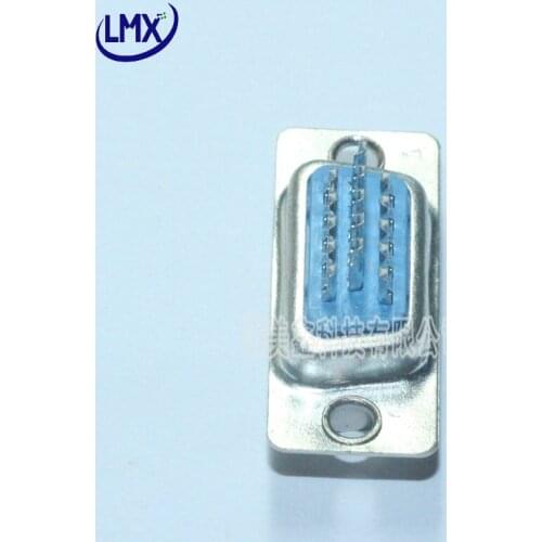 20PCS/High Quality D-Sub 15PIN male VGA Solder Connector Socket for PC Use 3rows DIP riveting blue