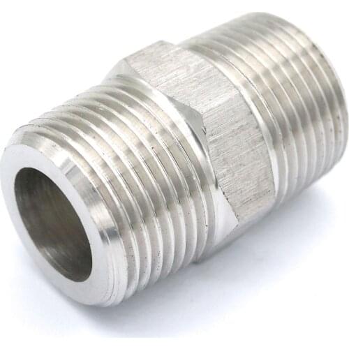 3/4" BSPT Male to 3/4" BSPT Male Threaded 304 Stainless Steel Pipe Fitting Connector Adapter Max Pressure 2.5 Mpa