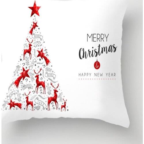 45x45cm Cotton Linen Merry Christmas Cover Cushion Christmas Decor for Home Happy New Year Decor Car Decor Navidad Xmas Gift