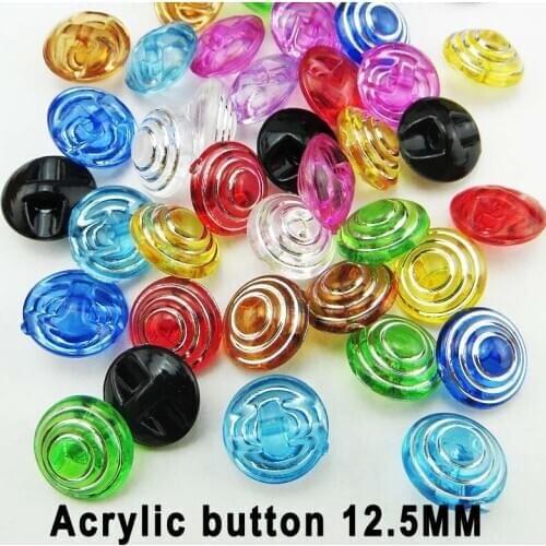50PCS Bling s Advanced ring acrylic buttons flower brand coat shirt sweater button for sweater sewing clothes accessory A-040