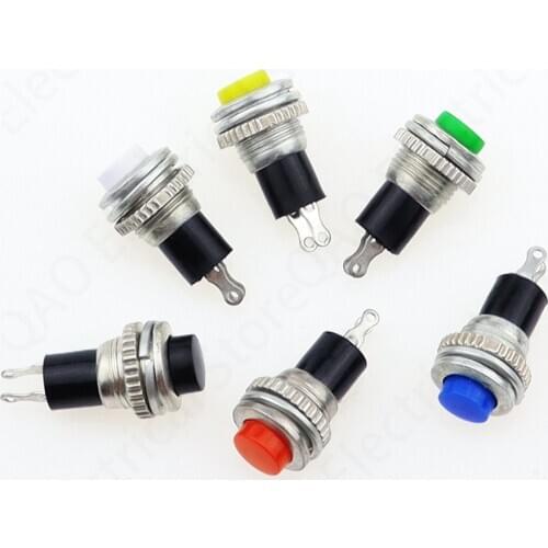 6pcs Momentary 0.5A 250VAC Remote Control Push Button Switches 10mm self returning switches