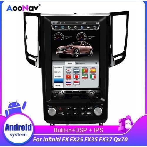 Car 2 Din Radio Android 13.6 Inch GPS navigation For Infiniti FX FX25 FX35 FX37 Qx70 2010-2016 Stereo Receiver Multimedia Player