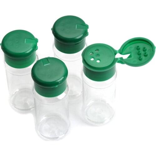 4 PCs 80 ml Seasoning Bottles Plastic Spice Salt Pepper Shakers Jar Can Barbecue BBQ Condiment Vinegar Bottle Kitchen Cruet