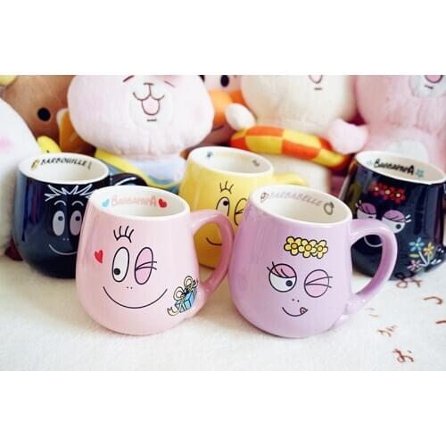 Free Shipping Creative Fashion Cute Ceramic Barbapapa Mug Barbapapa Cartoon Cup for Birthday Gift