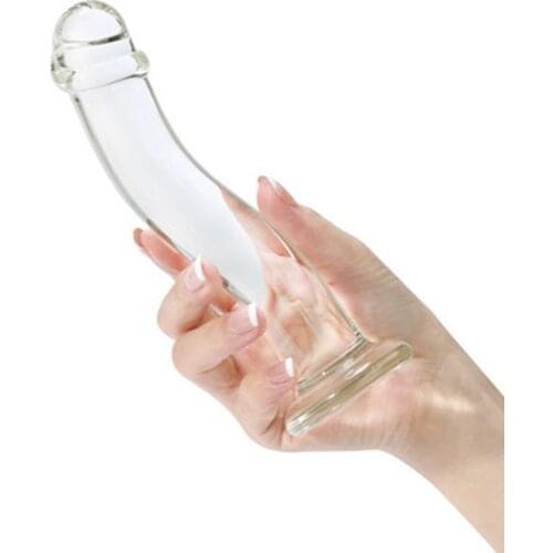 Big Glass Transparent Dildo Anal Butt Plug Masturbation Sex Toys Anus Female Male Root Penis Stimulate Erotic Adult Products