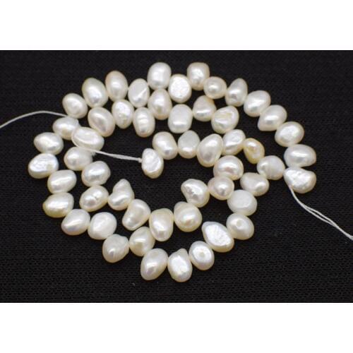 Loose beads white baroque 8-11mm freshwater pearl 14" for DIY jewelry making FPPJ wholesale beads nature