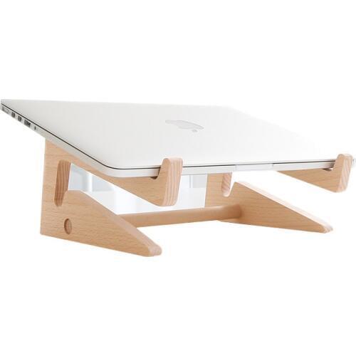 Wooden Office Desk Computer Racks Organizer Neck Protective Laptop Computer Storage Racks Shelves Holder