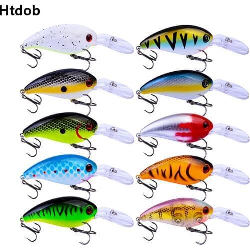 Htdob 10pcs/set 14g 10cm Isca Artificial Hard Bait Pesca Minnow Fishing Lures Wobbler Crankbait Hook Fishing Crankbait Leurre
