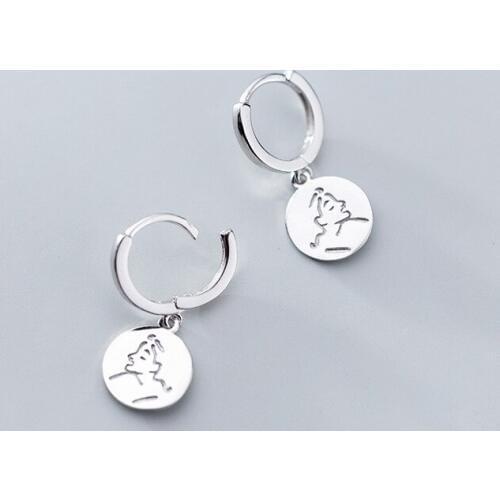 MloveAcc Classic Round Silver Hoop Earrings 925 Sterling Silver Circle Earrings with Tag for Women Piercings Jewellery