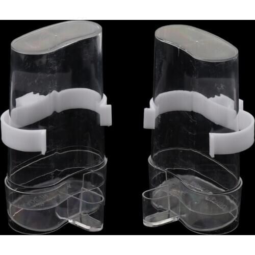 2 Pack Bird Waterer Feeders ,Bird Feed Water Dispenser ,Clear Pet Feeder Water Cup with Automatic Feeding
