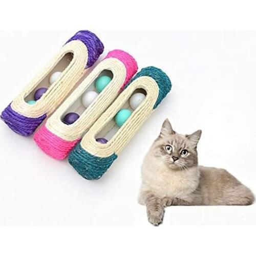 Cat Toys Scratcher Rolling Tunnel Sisal Ball Trapped With 3 Ball Toys for Cat Interactive Training Scratching Toys Cat Scratche