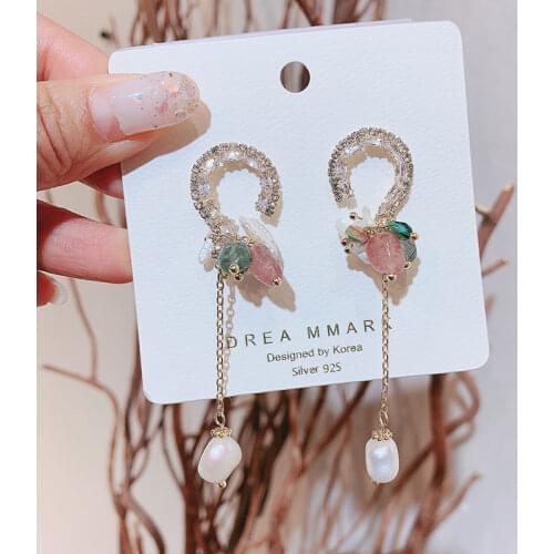 Beautiful High Quality Crystal Long Pearl Earrings Women Classic Rhinestone Bridal Earrings Fashion Trend Jewelry