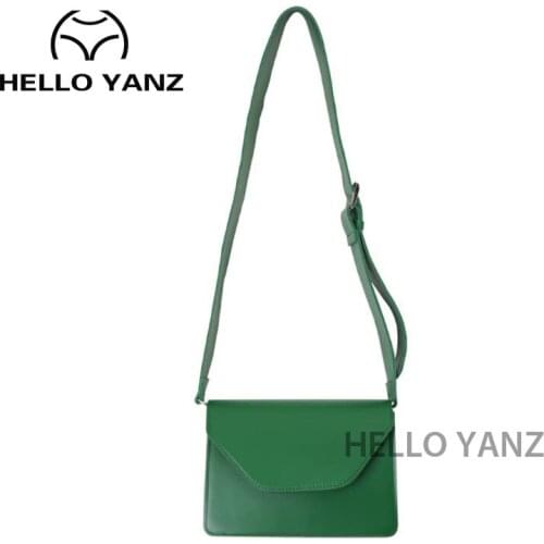 Summer New Style Hong Kong Style Retro Soft Leather Small Square Bag Diagonal Wide Shoulder Strap Shoulder Bag