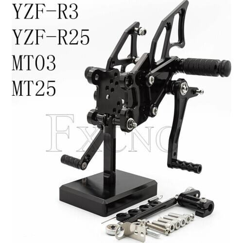 Motorcycle Rearset Footpeg For Yamaha YZF R3 R25 YZF-R3 YZF-R25 MT03 MT-03 MT25 MT-25 MT 03 25 CNC Adjustable Foot Pegs Rear Set