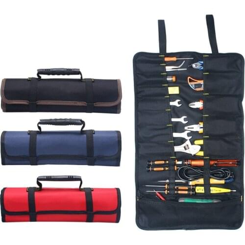 Reel Kit Electrician Tool Bag Canvas Oxford Cloth Kit Multi functional Thickening Bag Roll Tool Kit
