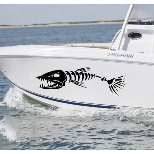 Fish Bone Stickers for Boat Body Decal Styling Engine Hood Decor Mural Vinyl Covers Autosticker
