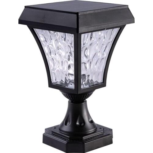 2W Outdoor Garden Aluminum Touched Switch Solar Fence Post Cap Light with Acrylic Shade Solar energy Fence courtyard waterproof