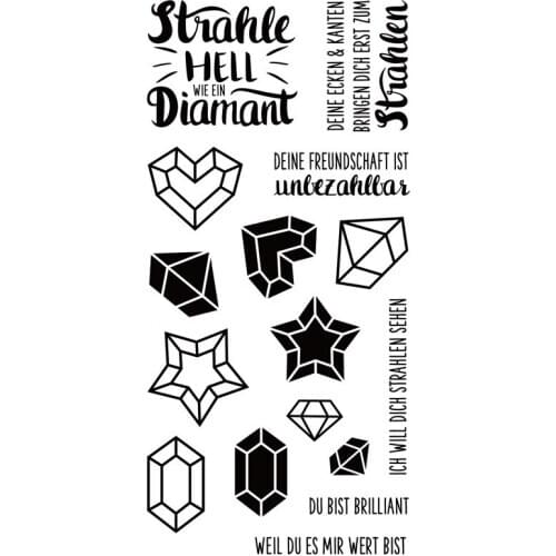 German word Transparent Clear stamp and cutting dies DIY Silicone Seals Scrapbooking /Card Making/Photo Album Decoration