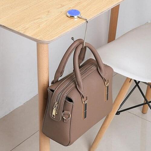 New Bag Hook Portable Table Purse Bag Hook Hanger Holder Classroom Multi Purpose Table Portable Hole Free Hanging Bag Buckle