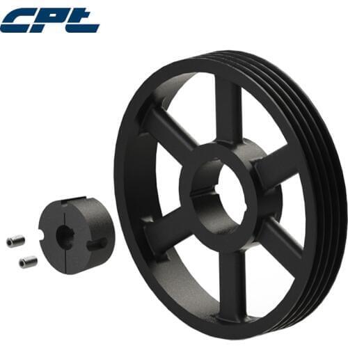 CPT brand SPZ belt pulley, 228mm outside diameter, 2517 taper bush, meet 10-65mm shaft diameter, black electrophoresis surface