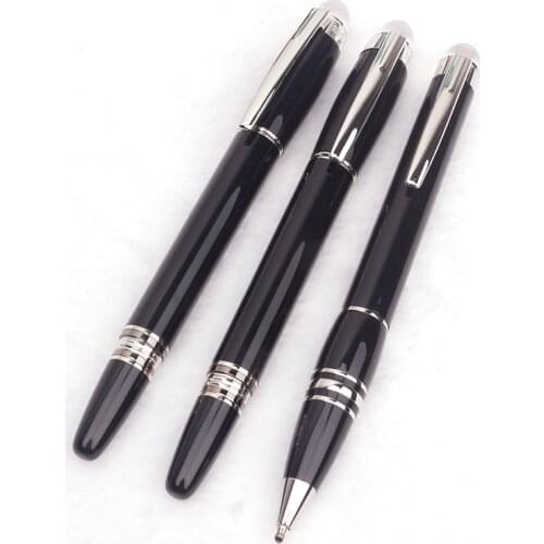 Luxury Metal Balck Ballpoint Pen with Crystal Business Best Roller Ball Fountain Pens for Writing Kawaii Office Supplies