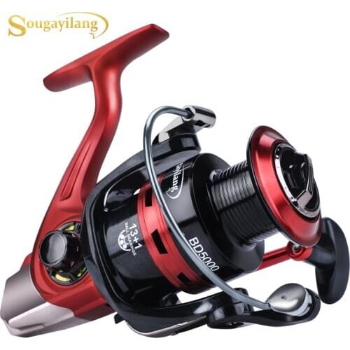 Sougayilang 13+1BB Spinning Reel Lightweight CNC Aluminum Spool High Speed 5.2:1 Gear Ratio Fishing Reel for Saltwater Wheels