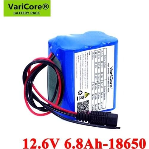 VariCore 12V 6800mAh 18650 Lithium Battery pack 12.6V Rechargeable batteries With PCB Protective plate CCTV Cam Monitor UES