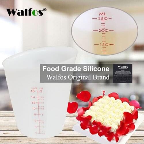 WALFOS High Quality Food Grade 500ml Flexible Silicone Measuring Cups Measure Spoon Bakeware Kitchen Baking Pastry Tools