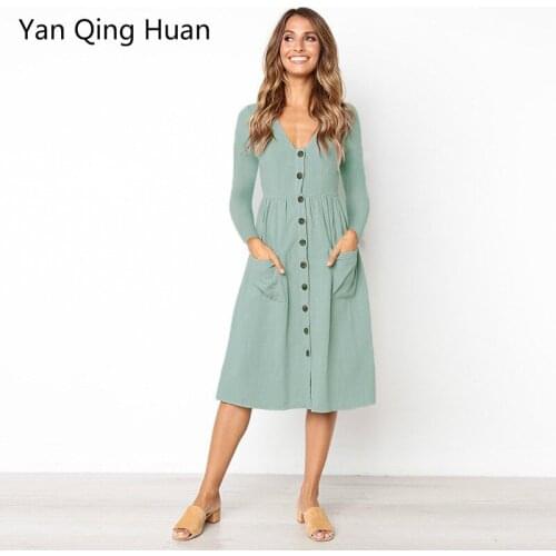 YANQINGHUAN Long Summer Dresses