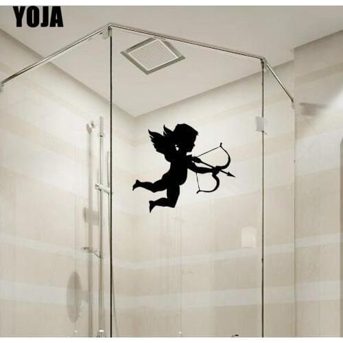 YOJA 23x26.8CM Funny Childrens Room Decoration Little Angel Wall Sticker Bathroom Glass Decals G2-0452