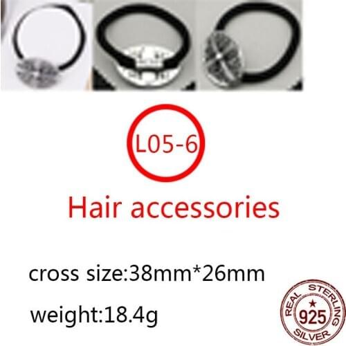 L05-6 S925 sterling silver hair accessories headband retro personality simple punk hip-hop style jewelry cross flower shape hot