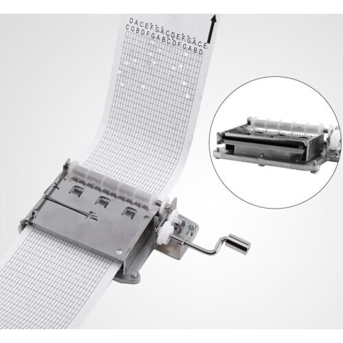1pcs 30 Mechanical Note Musical Box Tape Hand Crank Music Box Movement Part + Punched with 3 Strips DIY Songs Perfect Gift Set
