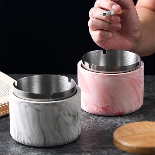 1PC Ceramic Round Ashtray With Lid Ash Tray Holder Anti-scalding Cigarette Holder Eco-Friendly Smoking Accessorie for Bar Party