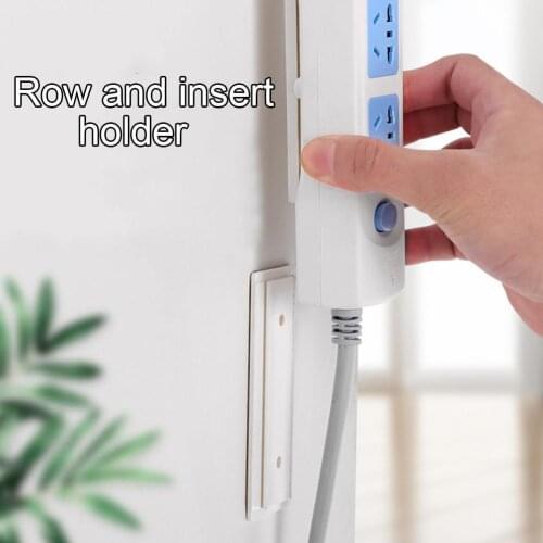 1Pc Self-Adhesive Power Strip Holder Desktop Socket Organizer Reusable Holder Fixer Separable Row Wall-Mounted Cable and Q3F2